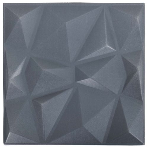 Стенни панели 48 pcs Диамант Сив 50 x 50 cm XPS Пяна