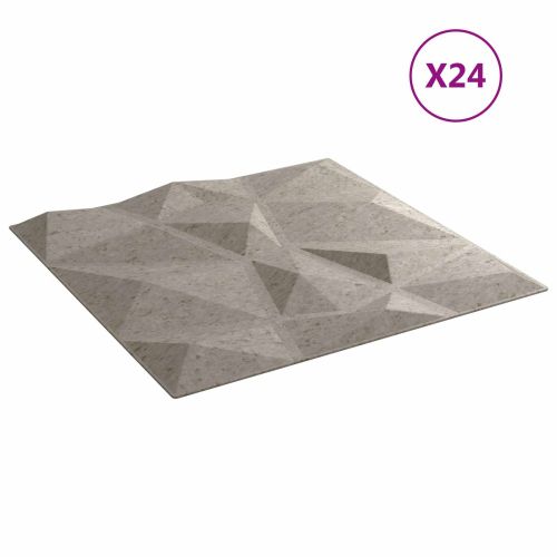 Стенни панели 24 pcs Бетонно сиво 50 x 50 cm XPS Пяна
