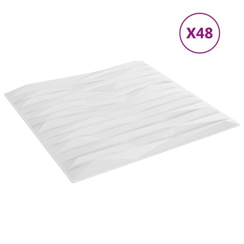 Стенни панели 48 pcs Бял камък 50 x 50 cm XPS Пяна
