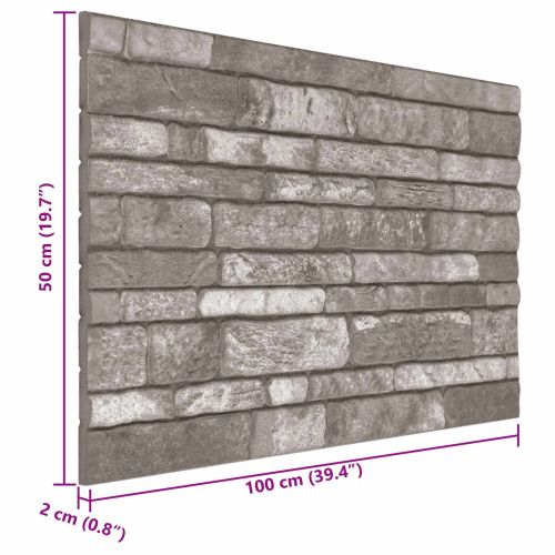 Стенни панели 10 бр. 100 x 50 cm Тъмносиво EPS пяна