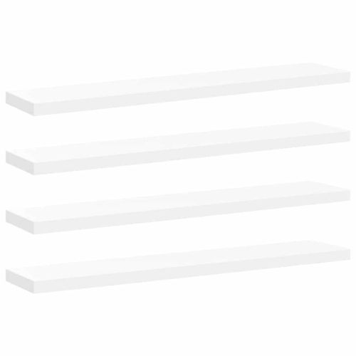Окачени стенни рафтове, 4 бр, бели, 120x23,5x3,8 см, МДФ