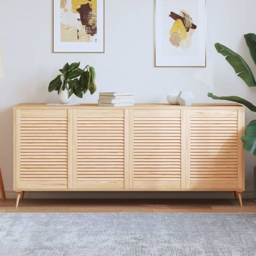 Врати за шкафове с решетен дизайн 4 бр 69x49,4 см бор масив