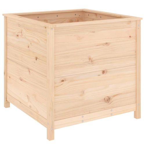 Градински сандък, 82,5x82,5x78 см, масивна борова дървесина