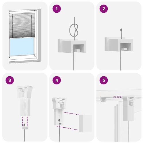Плисирана щора 100 х 200 см, цвят крем