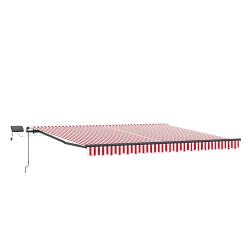 Сгъваем навес Червен и бял 450 ×350 cm текстил