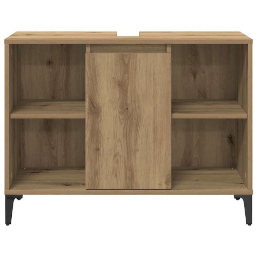 Комплект мебели за баня с рафт 3 pcs Дъб Инженерно дърво