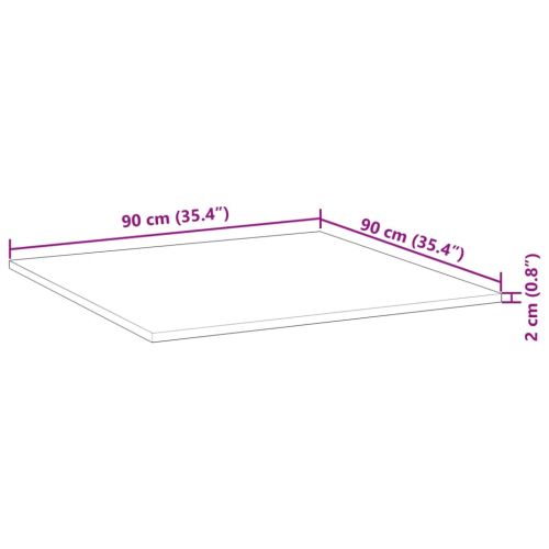 Плот за маса квадратен 90x90x2 см масивна акация