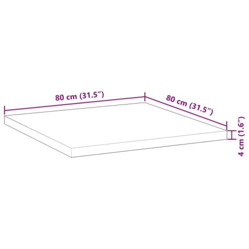 Плот за маса квадратен 80x80x4 см масивна акация