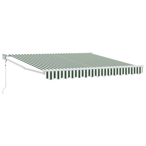 Сгъваем навес Зелен и бял 350 x 250 cm Полиестер и алуминий