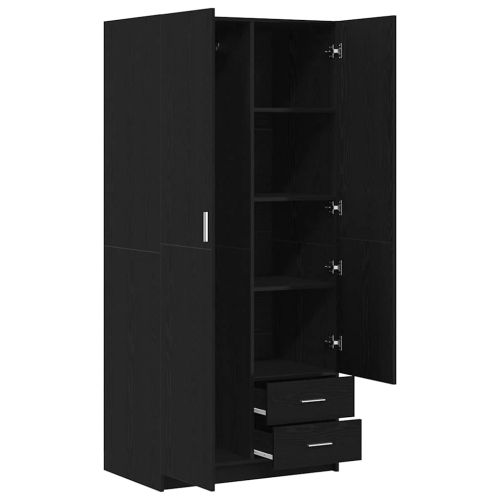 Гардероб с чекмедже Черния дъб 80 x 52 x 180 см Инженерно дърво