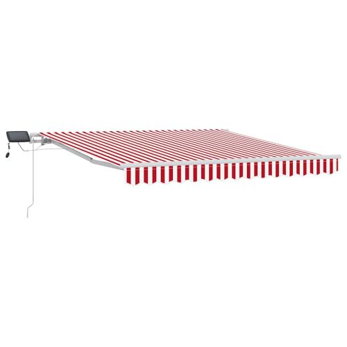 Сгъваем навес Червено и бяло 300 x 250 cm Текстил и стомана