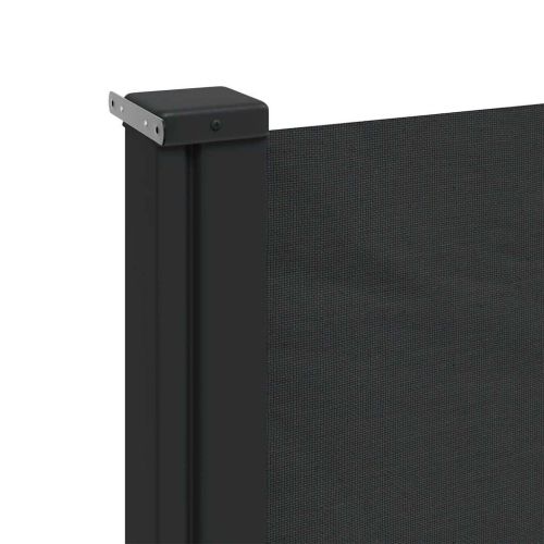 Прибираща се странична тента, черна, 200х600 см