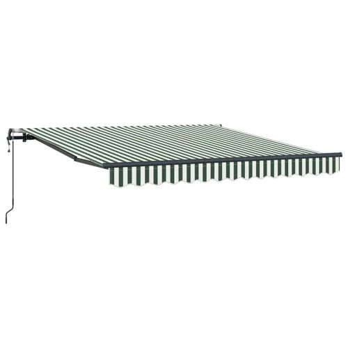 Сгъваем навес Зелен и бял 350 x 250 cm Тъкан и алуминий