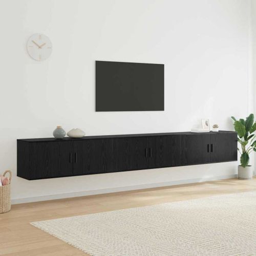 Комплект стенен ТВ шкаф 3 pcs Черния дъб 100 x 34,5 x 40 см