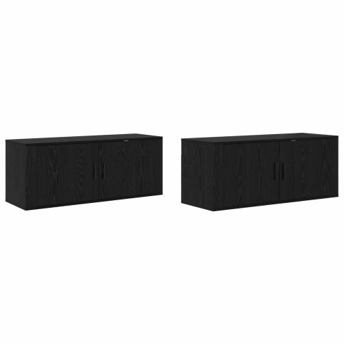 Комплект стенен ТВ шкаф 2 pcs Черния дъб 100 x 34,5 x 40 см