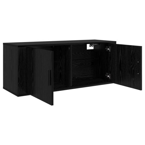 Комплект стенен ТВ шкаф 2 pcs Черния дъб 100 x 34,5 x 40 см