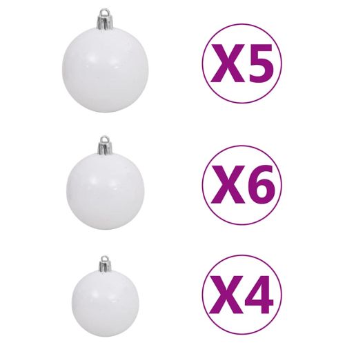 Изкуствена осветена коледна елха с топки 65 см зелена