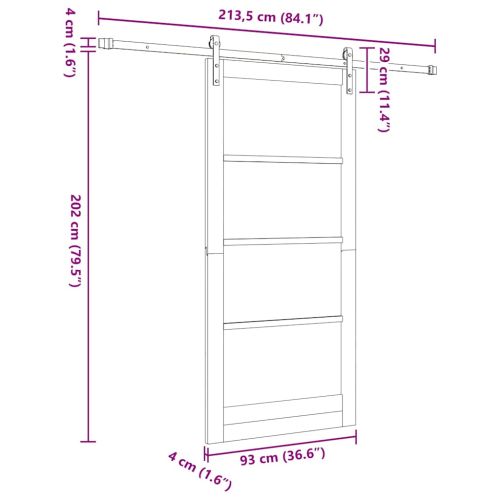 Преплъзваща се врата ORKDAL Бяло 93 x 202 см