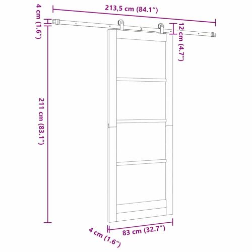 Преплъзваща се врата ORKDAL Бяло 83 х 211 см