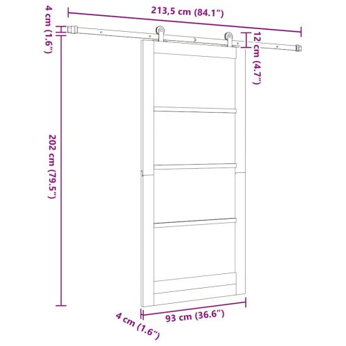 Преплъзваща се врата ORKDAL Бяло 93 x 202 см