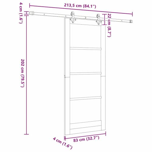 Преплъзваща се врата Бяло 83 x 202 см