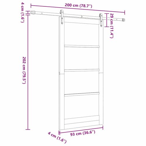 Преплъзваща се врата Естествен 93 x 202 см