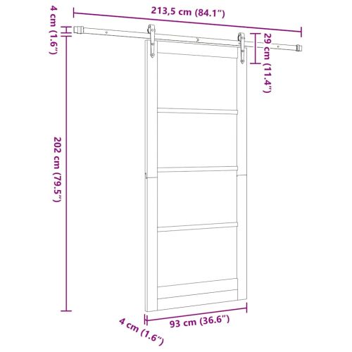 Преплъзваща се врата ORKDAL 93 x 211 см Бяло