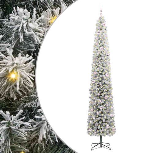 С изкуствено коледно дърво с 300 LED светодиода Зелен 270 cm