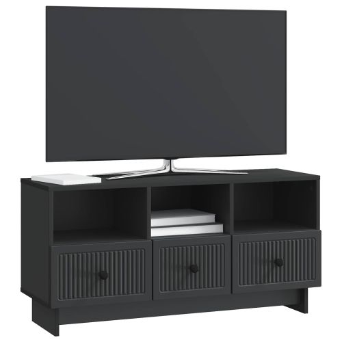 ТВ шкаф с чекмедже Черно 102 x 34,5 x 50 см Инженерна дървесина