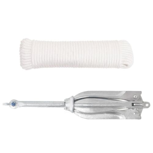 Сгъваема котва с въже сребриста 10 kg Горещо поцинкован чугун