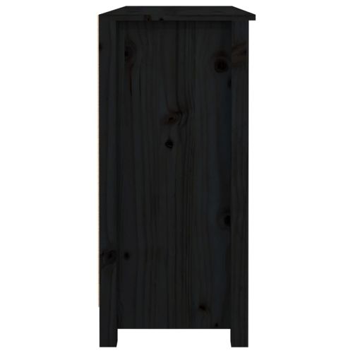 Сайдборд, черен, 100x35x74,5 см, бор масив