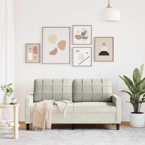 2-местен диван, кремава, 140 см, кадифе