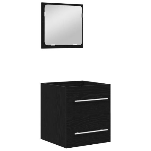 Комплект мебели за баня 2 pcs Черния дъб Инженерно дърво