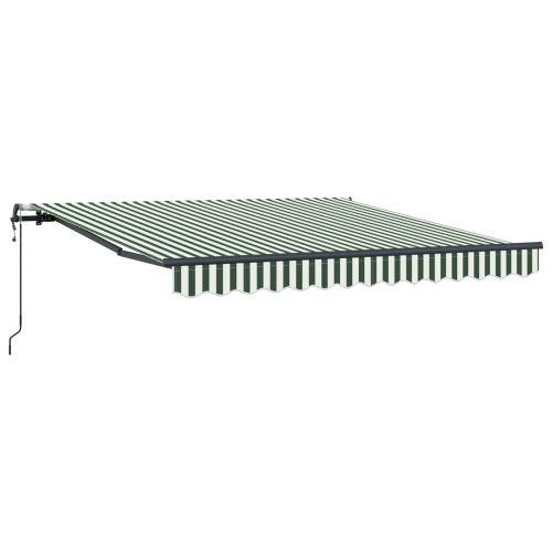 Сгъваем навес Зелен и бял 300 x 250 cm Тъкан и алуминий