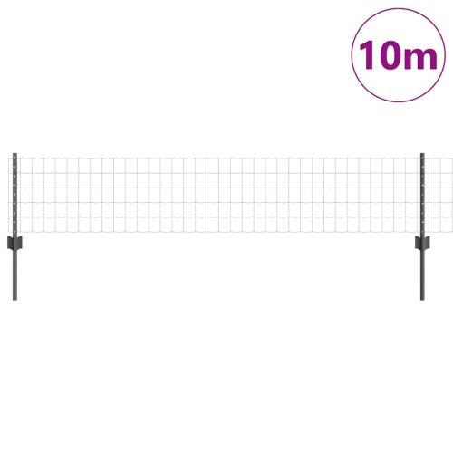 Оградна евро система за открито с пост 10 x 0,4 m Сиво Мрежа