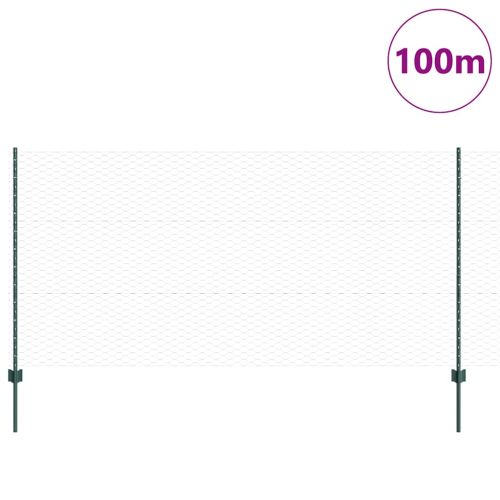 Шестоъградно ограждение с кол 100 x 1,2 м Зелено Мрежа