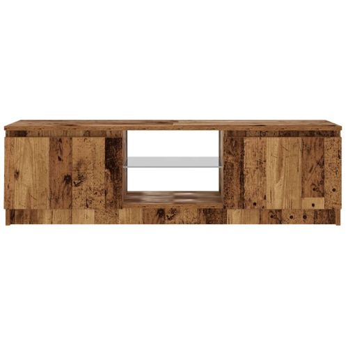 ТВ шкаф с LED осветление, 120x30x36 см, инженерно дърво