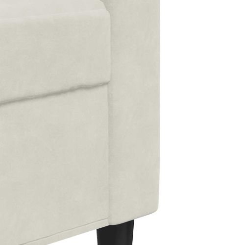 Мека мебел от 3 части с възглавници и болстери кремав кадифе