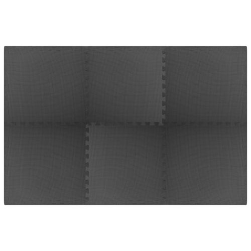 Постелки за под 6 бр 2,16 м² EVA пяна черни