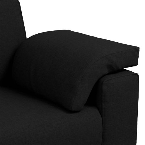 Диван 2 pcs Черен 219 x 80 x 82 см текстил