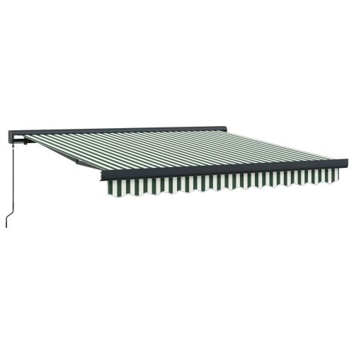 Сгъваем навес Зелен и бял 300 x 250 cm Текстил и Метал