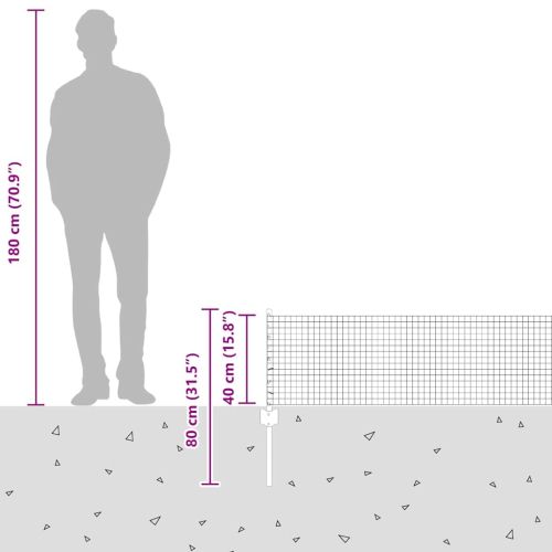 Заварена телена ограда с колове 10 x 0,4 m Сиво Мрежа