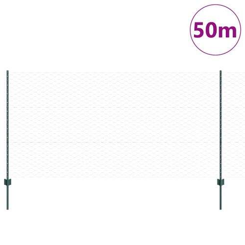 Шестоъградно ограждение с кол 50 x 1,2 m ПВЦ-обработена стомана