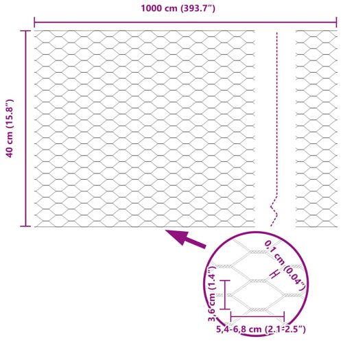 Шестоъградно ограждение с кол 10 x 0,4 m ПВЦ-обработена стомана