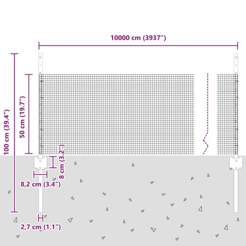 Заварена телена ограда с колове 100 x 0,5 м Зелено Мрежа