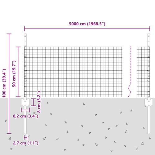 Сварена телена ограда с кол. 50 x 0,5 м (Ш x В)