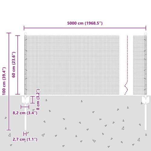 Сварена телена ограда с кол. 50 x 0,6 м (Ш x В)