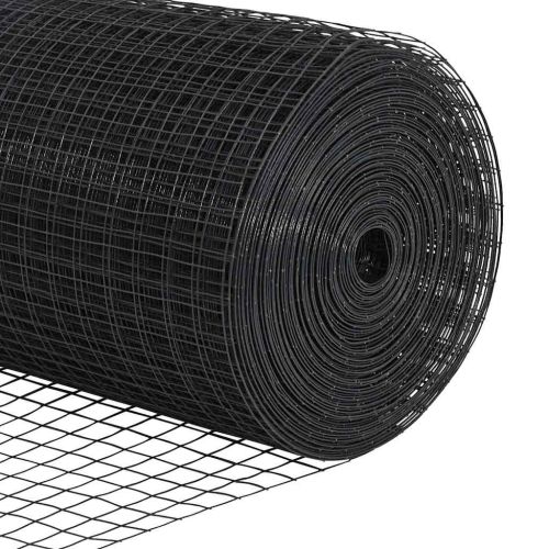 Заварена телена ограда с колове 50 x 0,6 м Сиво Мрежа