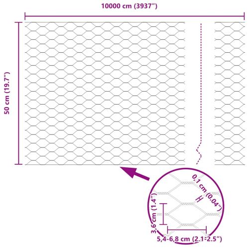 Шестоъградно ограждение с кол 100 x 0,5 м Зелено Мрежа