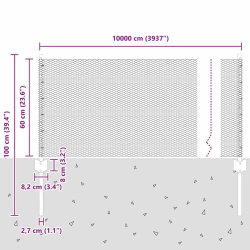 Шестоъградно ограждение с кол 100 x 0,6 м Зелено Мрежа